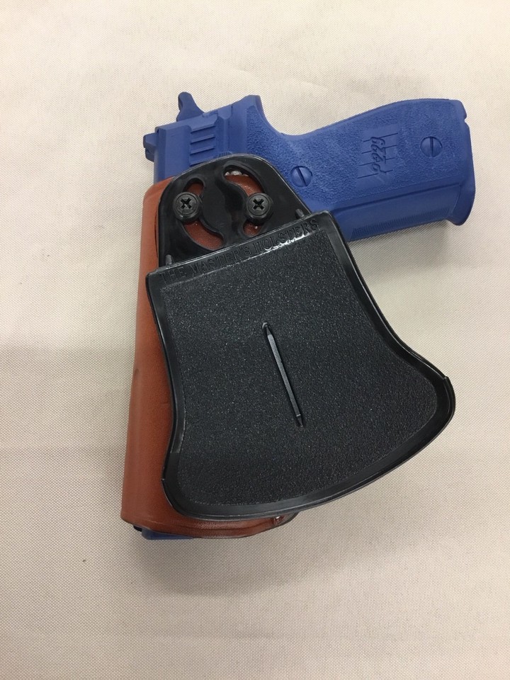 PADDLE LEATHER HOLSTER FOR SIG SAUER P938. OWB PADDLE ADJUSTABLE CANT
