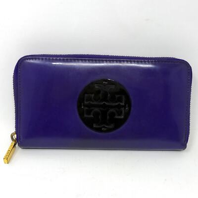 PRE-LOVED Tory Burch Patent Leather Zip Continental Wallet, OS Jupiter  Purple