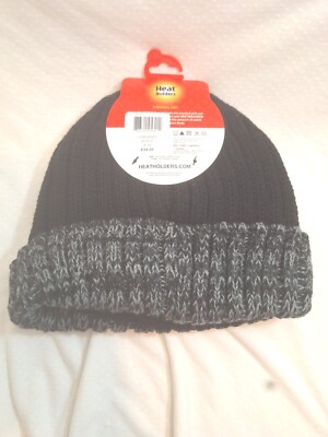 HEAT HOLDERS Youth Roll Up Thermal Hat/Beanie One Size HHM04505 - Black