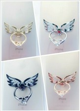 360 Rotating Crystal Cell Phone Ring Stand Holder iPhone Galaxy Android- Angel's