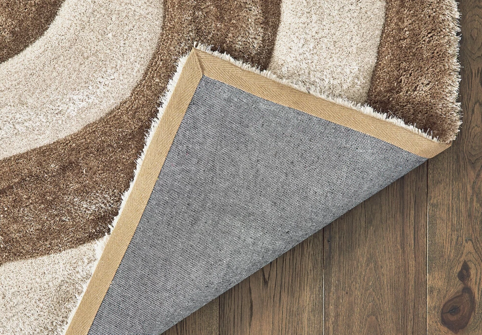 Alfombra geométrica United Weavers beige peluda/flokati remolinos vides 2100 21726 Foto 4 de 4