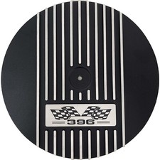 Big Block Chevy 396 - 13 Round Air Cleaner Kit - Black - Flag Logo - Ansen Usa