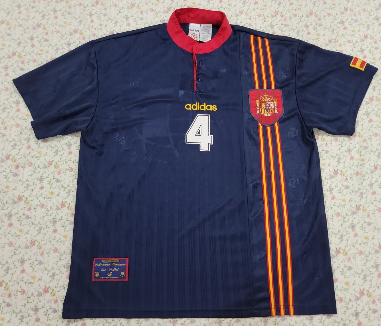 CAMISETA VISITANTE VINTAGE ESPAÑA INTERNACIONAL ADDIDAS 1996/1997 #4 RAFAEL ALKORTA