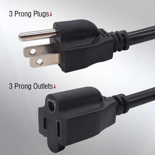 Cavo di Prolunga 2Pz-3 Prong con Interruttore On/Off Impermeabile Resistente Cavo di Alimentazione - Foto 7 di 8