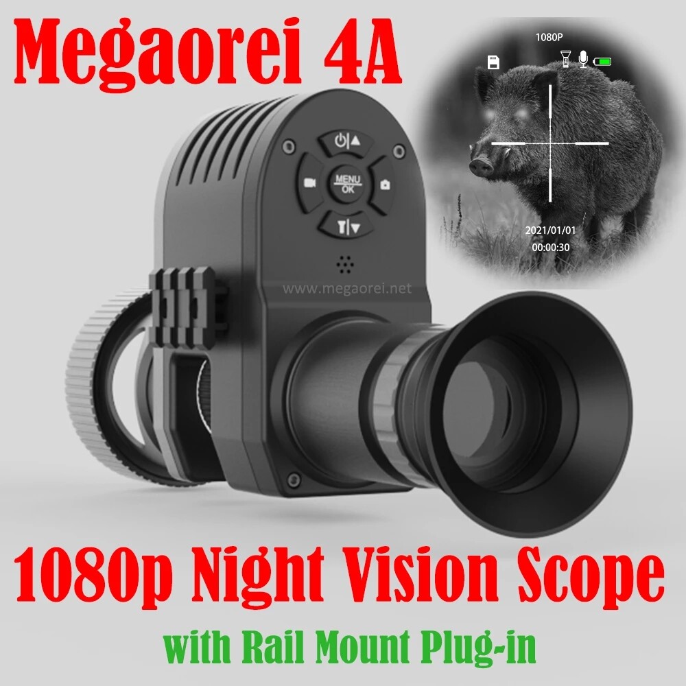 Megaorei M4A 1080P Night Vision Scope Hunting Camera 850nm IR Rifle Video Record