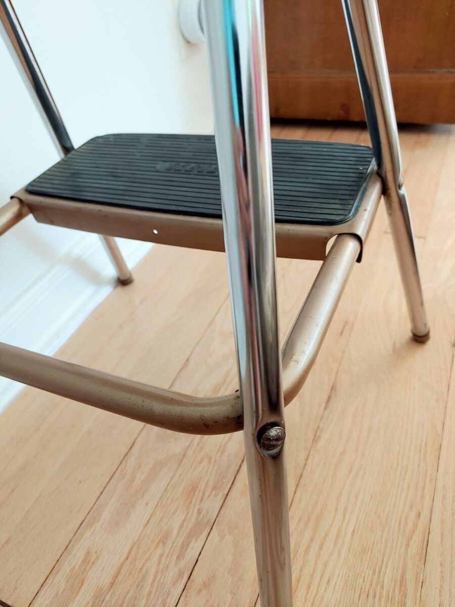 Vintage Cosco Kitchen Metal Step Stool Chair Flip Up Seat Vintage Cosco Kitchen Metal Step Stool Chair Flip Up Seat