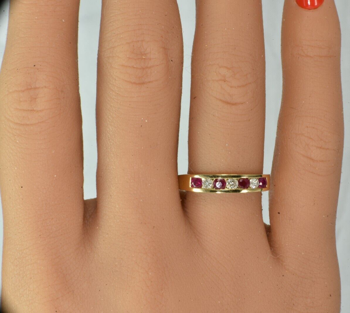 14k Solid Gold Natural Diamond  Ruby Ring Engagem… - image 3