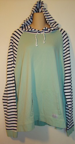 Sudadera con capucha Orvis Plus para mujer verde blanco azul rayas talla XXL D113 - Imagen 6 de 9