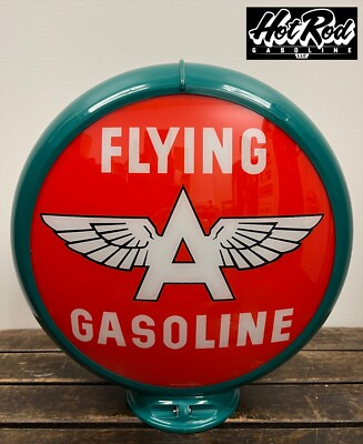 #ad FLYING quot;Aquot; GASOLINE Reproduction 13.5quot; Gas Pump Globe Green Body $175.00