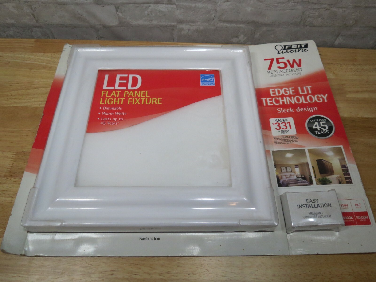 Feit Electric Led Flat Panel Light Fixture Edge Lit Technology Shelly