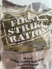 First Strike Ration Choose from Menu 1-9 US Military Test Date 2027 24hr Ration