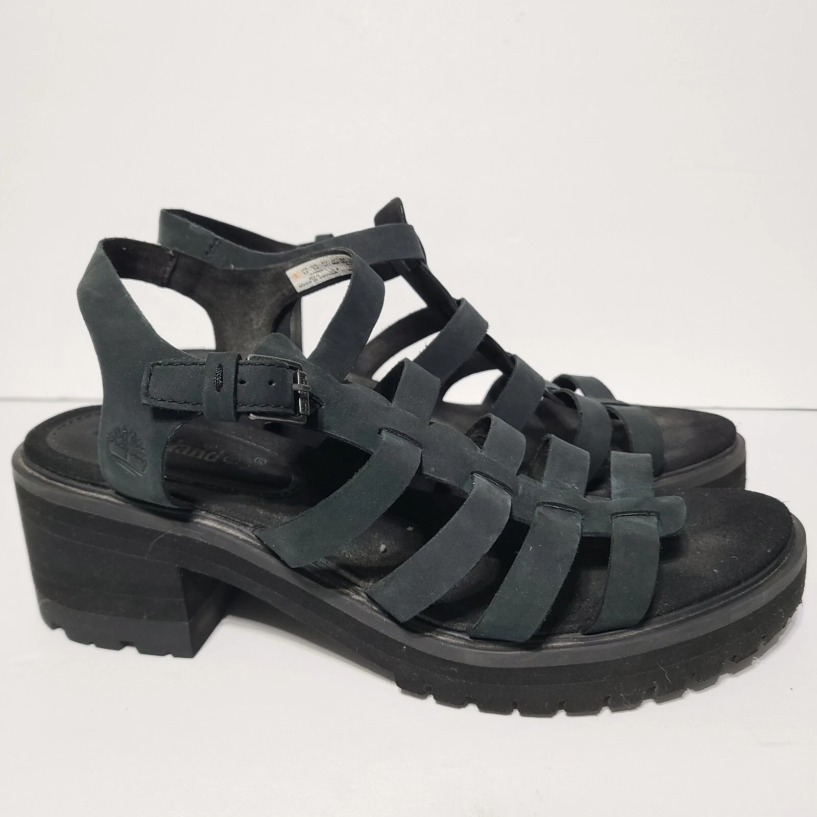 B42 Timberland Violet Marsh cinturino posteriore nero nabuk TB0A2A3G015 taglia 9 5 US