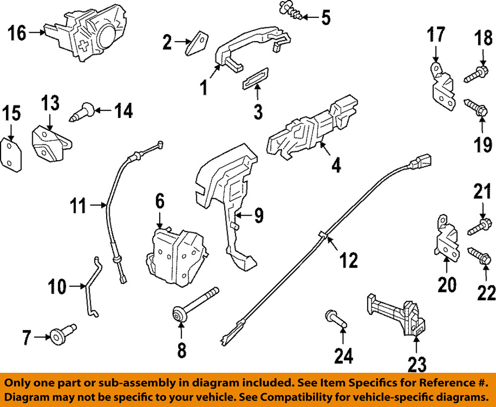 FORD OEM 19-23 Ranger Rear Door Lock Hardware-Handle, Outside AB3Z2122404EA