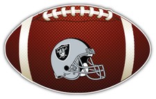 Oakland Raiders Helmet NFL Logo Ball Car Bumper Sticker Decal - 9'',12'' or 14''