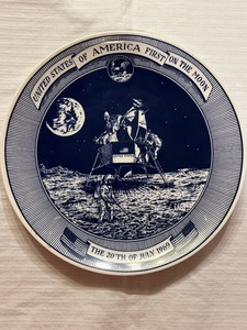 Vintage Lund & Clausen Collectible Plate United States of America First on Moon