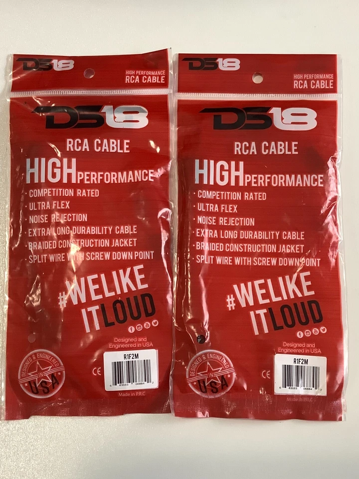 NEW 2 Pack 1 Female 2 Male RCA Splitter Cable Audio Competition Rated DS18 R1F2M - Image 4 of 4