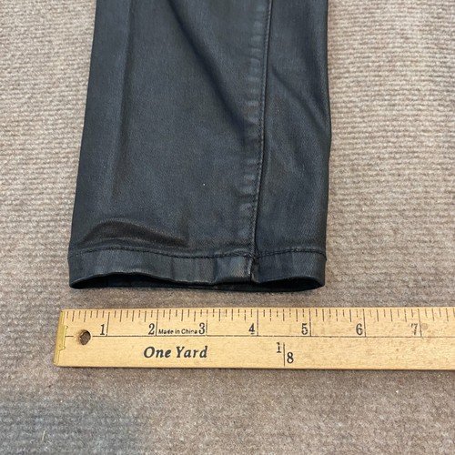 Ralph Lauren Jeans Womens 10 Black Faux Leather Coated Straight Leg Stretch - Picture 6 of 12