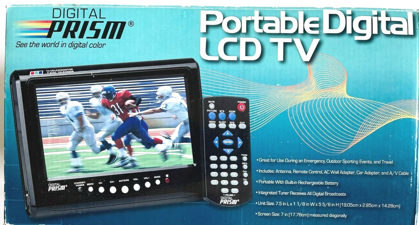 EXCELLENT NEW OPEN BOX DIGITAL PRISM 7" PORTABLE DIGITAL LCD TELEVISION