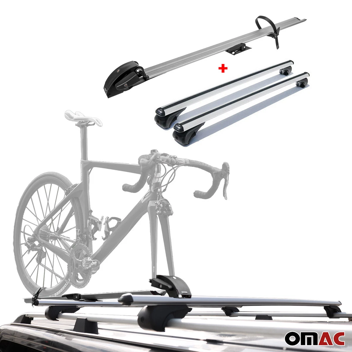 Silver Roof Rack Cross Bars Luggage Carrier Lockable 54 2 Pcs Aluminu –  Omac Shop Usa - Auto Accessories