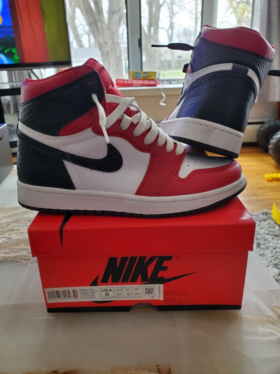 Satin Red Jordan Snakeskin Red Size 8W Women's Air Jordan Retro