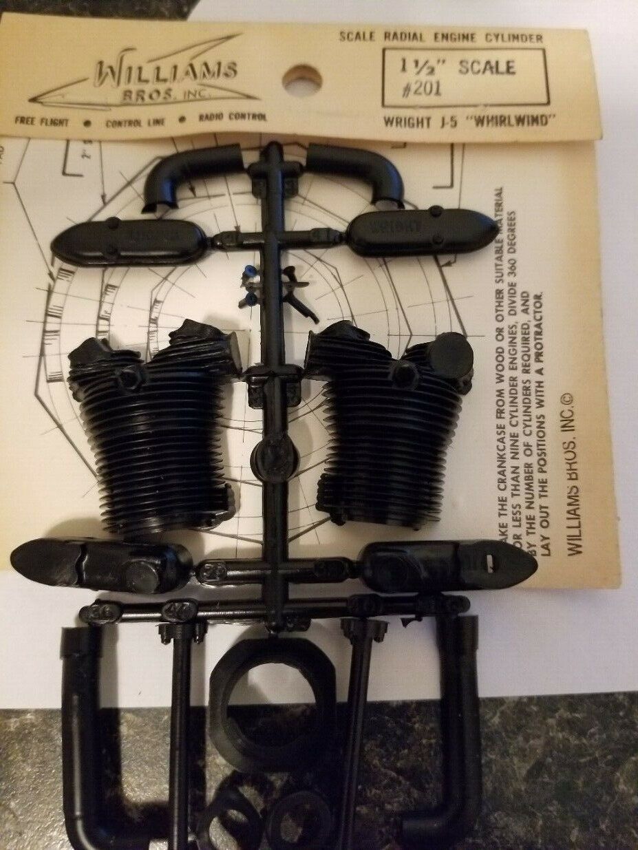 ! WILLIAMS BROS 1 1/2 scale wright j-5 whirlwind engine cylinder KIT # 201 NOS