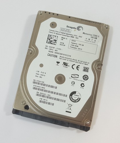160GB Seagate SATA 2,5" Notebook Festplatte Momentus 7200.3 ST9160411ASG