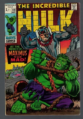 Marvel Comics Hulk 119 FN 6.0  1969 Avengers Maximus