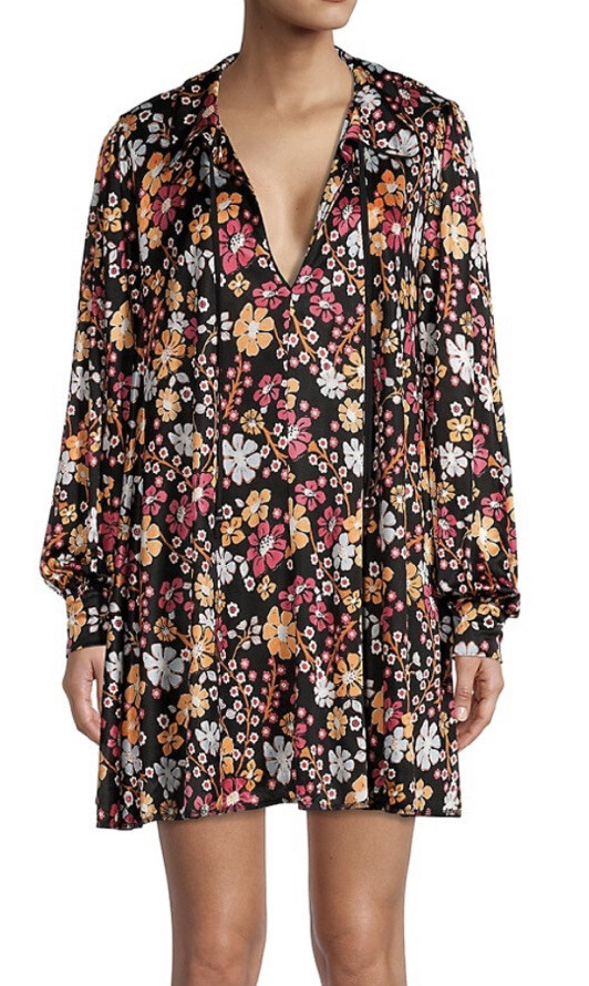 Free People Women's Daisy Jane Floral Shift Dress - Dark Combo - Size Xs Free People Women's Daisy Jane Floral Shift Dress - Dark Combo - Size Xs
