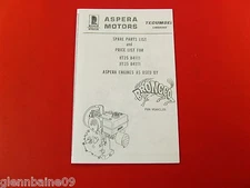 WOW! Vintage  BRONCCO MINIBIKE (ASPERA  ENGINE  12 PAGE MANUAL   REPRODUCTON 