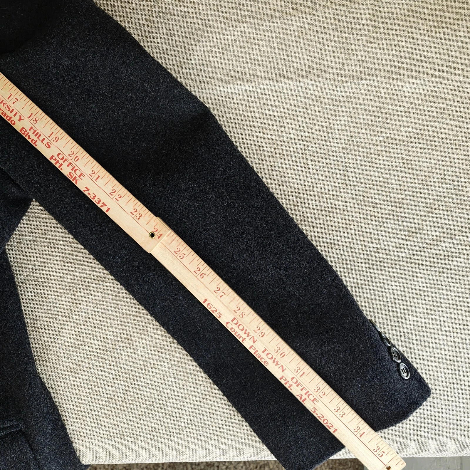 Vintage 90s Stafford Mens 100% Wool Overcoat Size 50L Charcoal Single-Breasted image 10