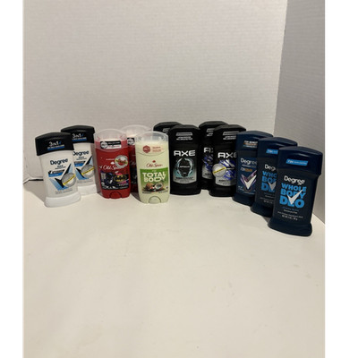 Degree Old Spice AXE Deodorant Whole Body Stick Lot of 12 Cool Rush Total