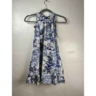 Calypso St Barth A Line Dress Womans Small Stretch Toile Halter Bow Back Resort