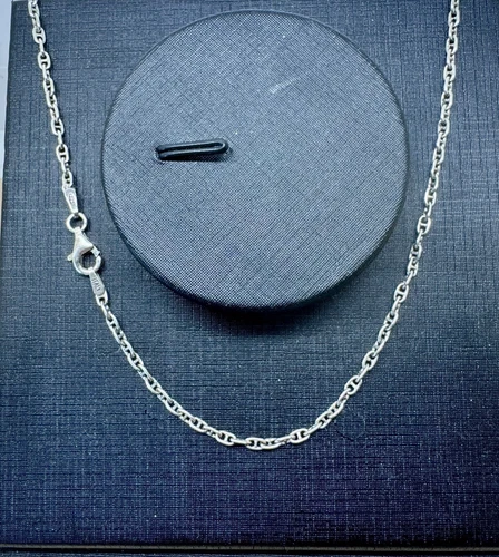 Collana GucciLink 2 mm 18" ossidata catena argento sterling 925 finitura antica 4 7 g