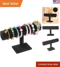 Elegant Black Velvet T-Bar Jewelry Display Stand for Stylish Organization