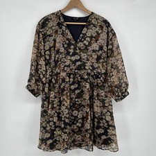 Madewell Drawstring Faux Wrap Mini Dress Womens Size Small Daisy Reverie Floral