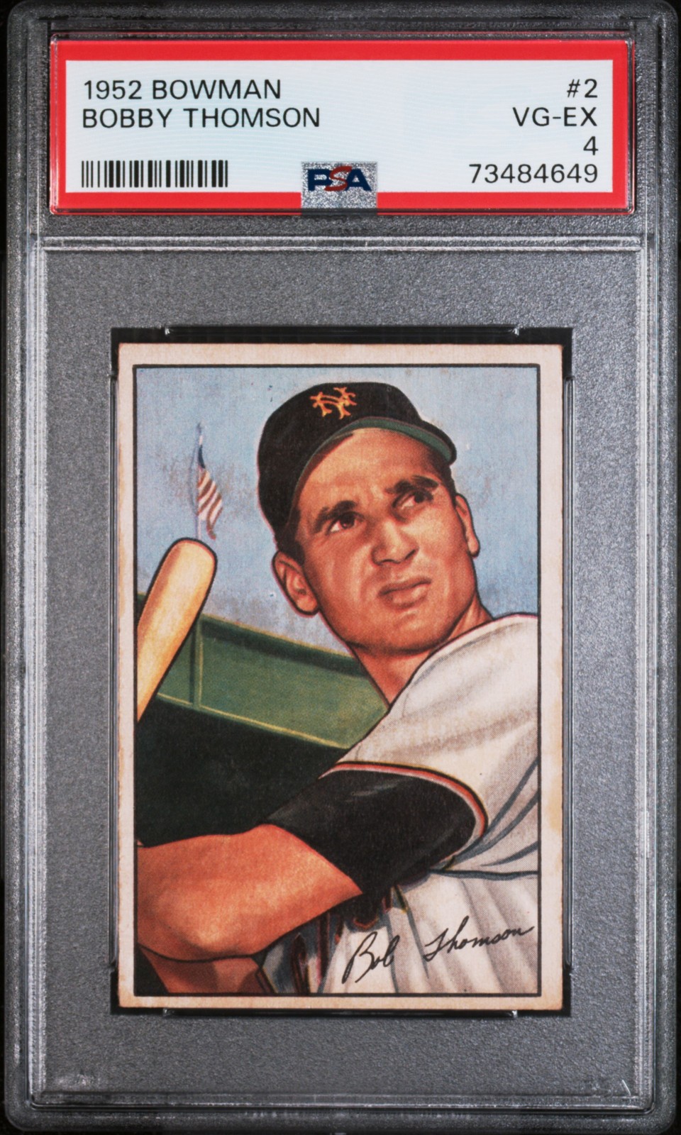 1952 BOWMAN #2 BOBBY THOMSON PSA 4