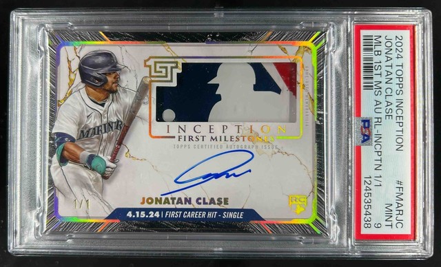 2024 Inception Jonatan Clase MLB First Milestones Auto Logo Patch RC #1/1 PSA 9
