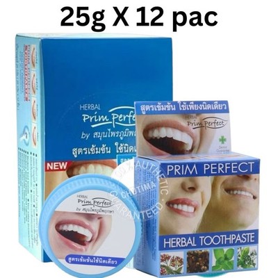 12x 25G Prim Perfect Herbal Clove Toothpaste Anti Bacteria Whitening Teeth