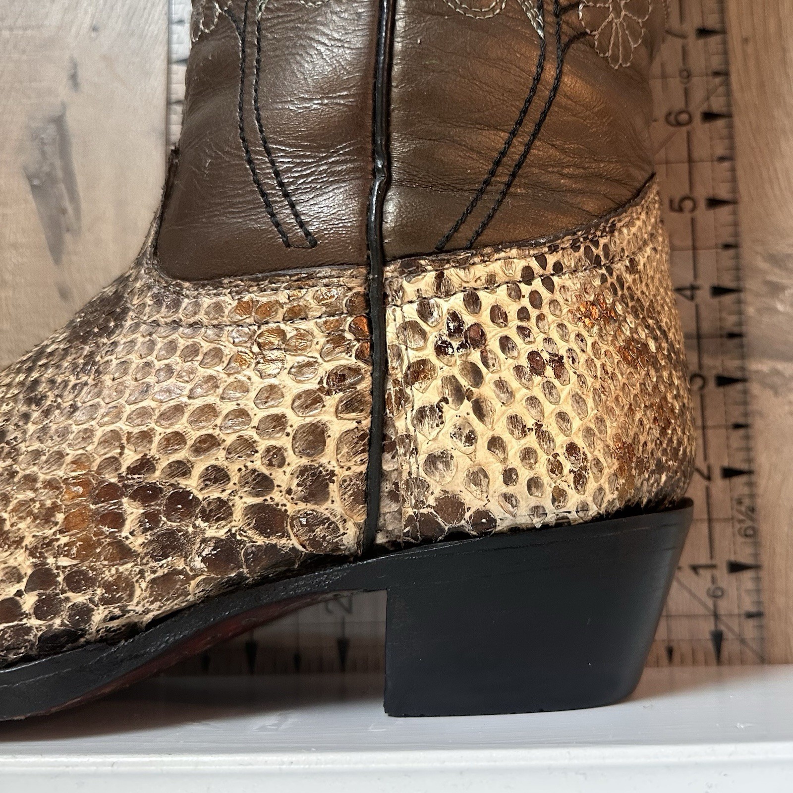 Resistol by Lucchese Python Boots 7 B Womens Cowg… - image 20