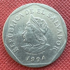 El Salvador 1994 Nickel Clad Steel 1 Colon. Christopher Columbus. KM# 156b