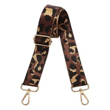 Purse Straps Replacement Crossbody with Light Gold Buckle, Brown Leopard