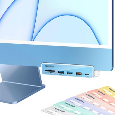 TWOPAN USB C Hub Multiport Adapter for iMac M4/M3/M1, 6 in 1 iMac 2024/2023/2...