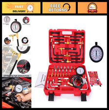 Fuel Injection Pressure Tester Kit - 0-140 Psi Gauge Automotive Diagnostic Tool