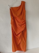 SHEIN One Shoulder Dress , Orange, Size L/14, Zip Closure 