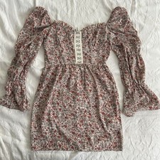 ASOS SAINT GENIES HOOK & EYE FLORAL ROSE MINI DRESS SIZE 4