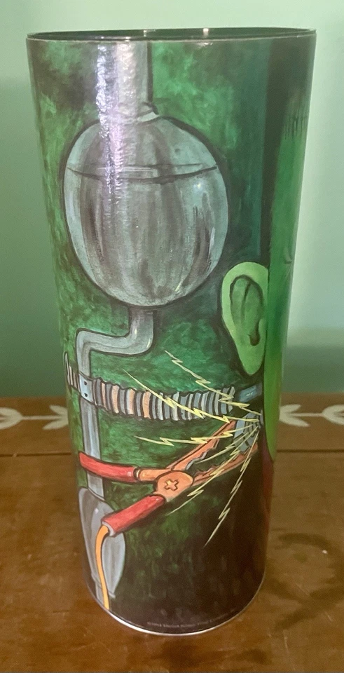 Green Frankenstein Monster Chocolate Chip Cookies Tin Jar With Lid Vintage  - Image 4 of 4