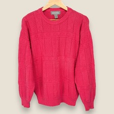 Vintage Christopher Hayes Textured Chunky Knit Sweater Women Small Pink USA Made