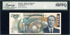 1992 10 Nuevos Pesos Banco de Mexico Legacy Choice About New 58 PPQ