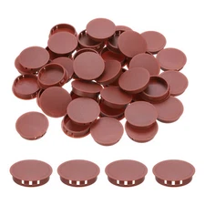 64Pcs 38mm Red Brown Nylon Plastic Round Locking Hole Plugs Insert End Caps