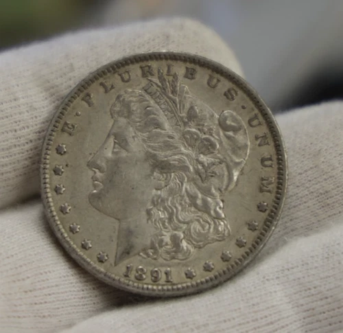 1891 US Morgan Silver Dollar $1 XF (Cleaned, Retoned)